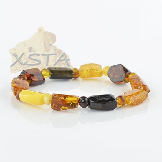Baltic amber mix polished bracelet